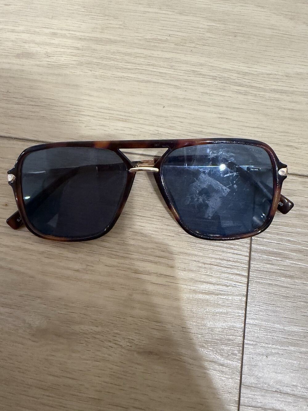 SOJOS Retro Aviator Sunglasses Tortoise Frame Brown Lens SJ2202C3